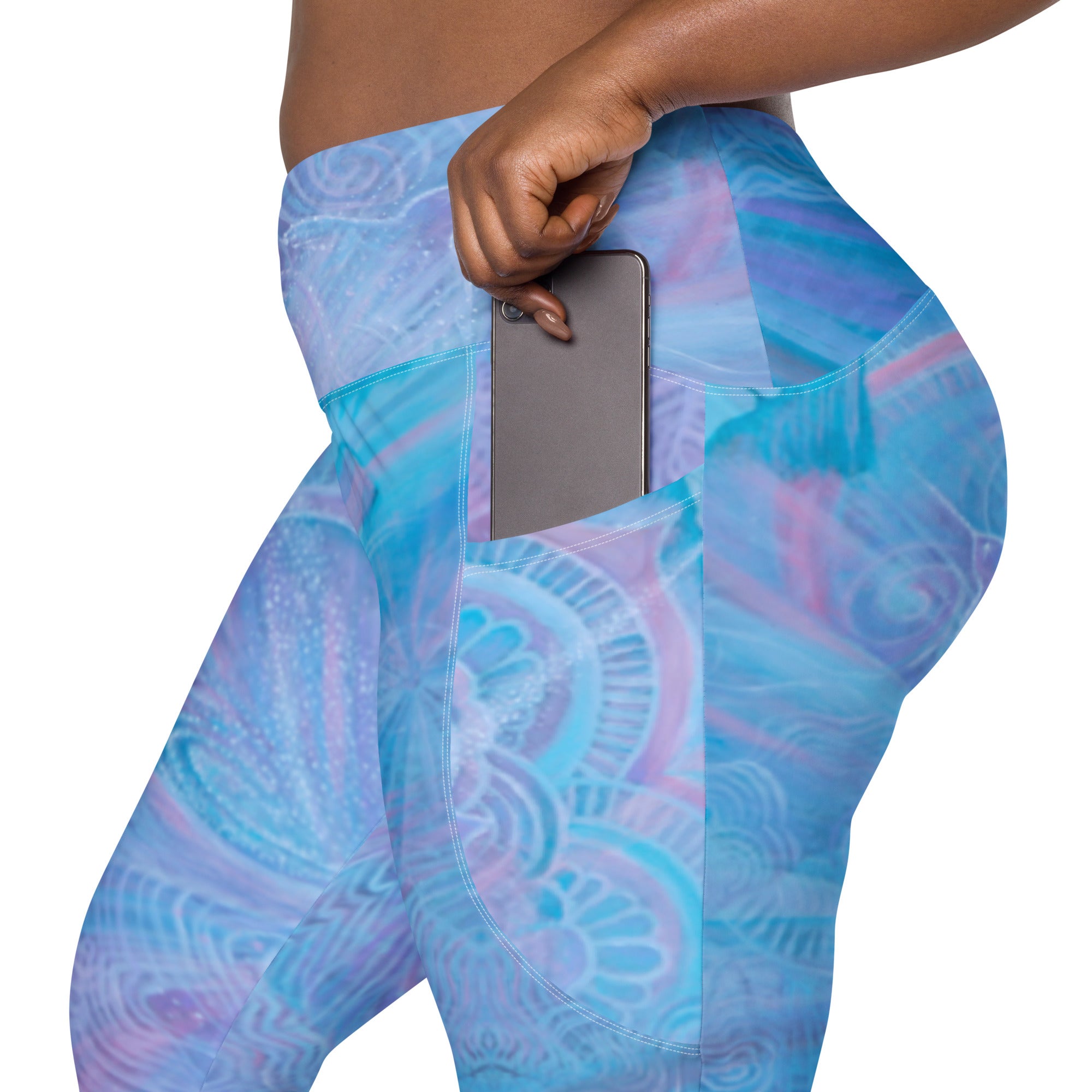 Pure medicine' Crossover leggings with pockets – Cosmic Uterus